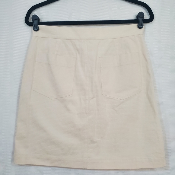 LILLA P Mini Skirt Button Down Cream Size 2 - Picture 3 of 7